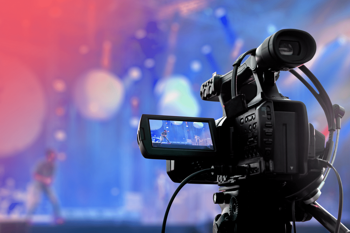 livestreaming camera focused on stage